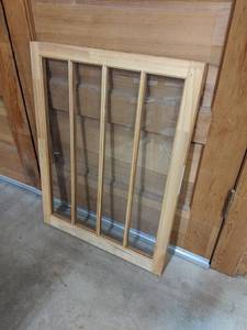lot 3172 image: Wood Utility Sash Window - 4 Vertical Panes