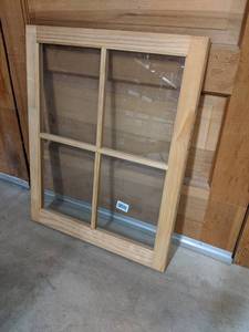 lot 3177 image: Wood Utility Sash Window - 4 Panes