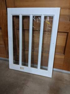 lot 3160 image: Barn Sash Vinyl Window - 4 Vertical Panes