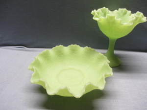 lot 103 image: Fenton Satin Bowl & Compote
