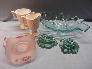 lot 158 image: Pink Shell Milk Glass