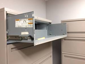 lot 8 image: MSRP $1000&nbspHON 800 Series Five-Drawer Lateral File LetterLegal CABINET-&nbspHeavy-duty Steel Ball-bearing Drawer Suspensions Operate Easily & Quietly - EXCELLENT CONDITION 