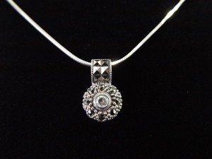 lot 20 image: .925 Sterling Silver Art Nouveau Crystal Pendant Necklace