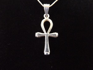 lot 29 image: .925 Sterling Silver Egyptian Ankh Pendant Necklace