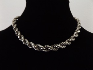 lot 30 image: .925 Sterling Silver Thick Rope Necklace