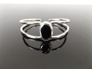 lot 32 image: .925 Sterling Silver Inlayed Black Onyx Open Cuff Bracelet