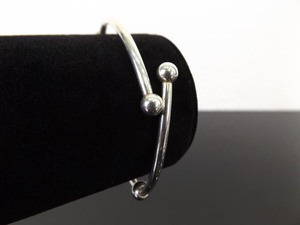 lot 40 image: .925 Sterling Silver Open Cuff Slide Charm Bracelet