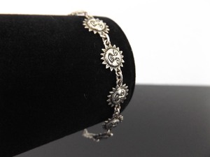 lot 44 image: .925 Sterling Silver Sunny Face Link Bracelet