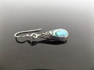 lot 84 image: .925 Sterling Silver Abalone Dangle Hook Earrings