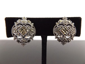 lot 95 image: .925 Sterling Silver Judith Jack Art Nouveau Post Clamp Earrings