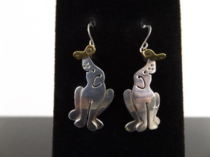 lot 100 image: .925 Sterling Silver Butterfly Nose Puppy Dangle Hook Earrings
