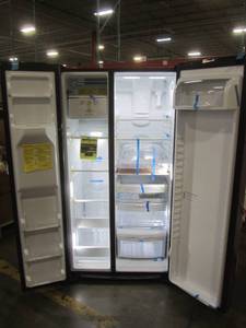lot 31 image: GE 25.1 cu. ft. Side by Side Refrigerator in Fingerprint Resistant Stainless Steel GSS25IYNFS