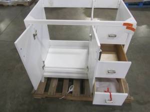 lot 36 image: Home Decorators Collection Shaelyn 36 in. W x 21.75 in. D Vanity Cabinet Only in White SLWV3622DR