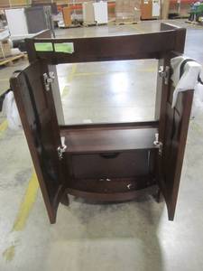 lot 37 image: Style Selections Morecott Chocolate Single Sink Vanity - Cabinet Only - 1142VA-24-220