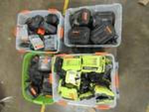 lot 39 image: Wholesale Mixed Pallet of Ryobi 40v, EGO 56v  and More - Battery Chargers.