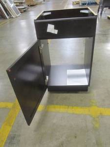 lot 43 image: Project Source 18.6-in Java Single Sink Bathroom Vanity - Cabinet Only - R18 VBCU1917