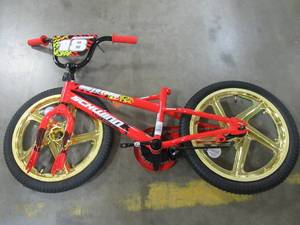 lot 205 image: Incomplete 18 Red Boys Mototrax by Schwinn With Mag Wheels - Missing Training Wheels, Seat, Pedals, Front Wheel Hardware S0803WMDS.