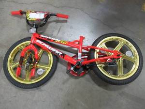 lot 208 image: Incomplete 18 Red Boys Mototrax by Schwinn With Mag Wheels - Missing Training Wheels, Seat, Pedals. S0803WMDS.