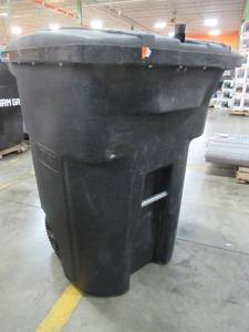 lot 246 image: Toter 96-Gal. Black Bear-Tight Wheeled Trash Can, 025B96-01BKS - USED