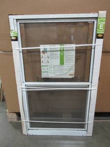 lot 252 image: Larson 24 in. x 39 in. 2-Track Storm Aluminum Window in White, L201E