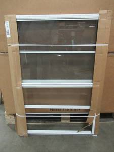 lot 253 image: Weatherstar 28 in. x 39 in. 3-Track Storm Aluminum Window in White, C2012839