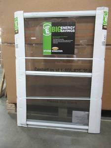 lot 258 image: Larson 28 in. x 39 in. 2-Track Storm Aluminum Window in White, L201E