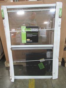 lot 266 image: Larson 32 in. x 47 in. 2-Track Storm Aluminum Window in White, L201E