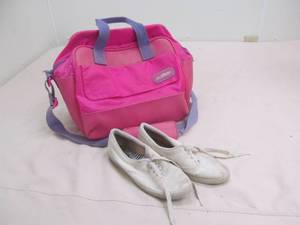 lot 55 image: bowling bag, bowling shoes