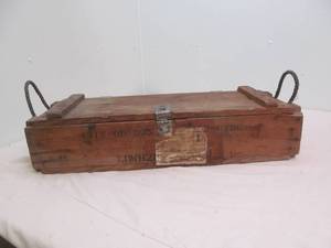 lot 59 image: vintage wood ammo box