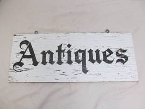lot 121 image: wood antique sign