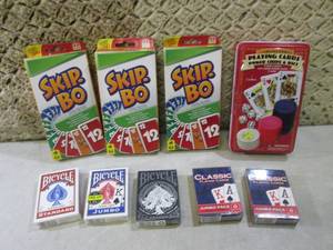 lot 33 image: 5 Decks of Playing Cards, Tin of Pl...