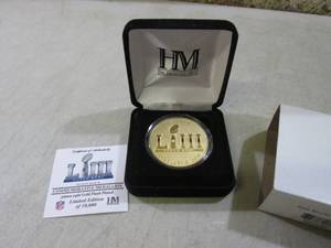 lot 88 image: Super Bowl 53 Gold Mint 39mm 24kt G...