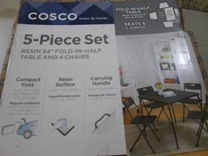 lot 123 image: 5pc Black Fold-In-Half Folding Card...