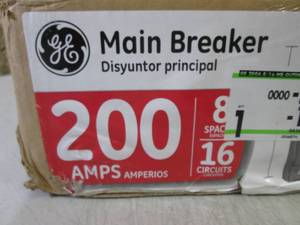 lot 127 image: GE Main Breaker Box 200 Amp Open Bo...