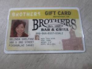 lot 141 image: $25 Gift Card for Brothers Bar & Gr...