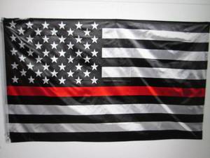 lot 142 image: 3 ft x 5 ft Red Line US Flag  Firef...