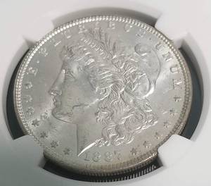 1887 MORGAN SILVER DOLLAR MS63 NGC