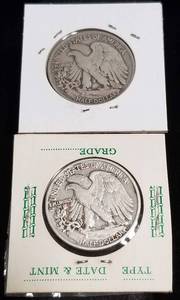 2 WALKING LIBERTY HALF DOLLARS 1939-S 1940