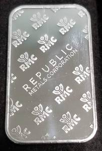 1 TROY OZ. .999 FINE SILVER BAR REPUBLIC METALS