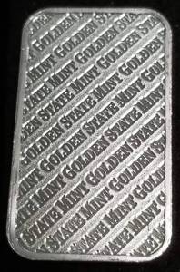 1 TROY OZ. .999 FINE SILVER BAR GOLDEN STATE MINT