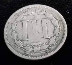 1866 US THREE CENT NICKEL
