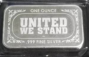 1 TROY OZ. .999 FINE SILVER BAR US FLAG DESIGN SEALED