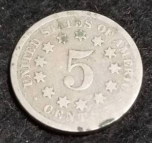 1867 no rays US SHIELD NICKEL