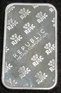 1 TROY OZ. .999 FINE SILVER BAR REPUBLIC METALS