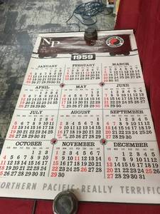 lot 189 image: 1959 Northern Pacific Railway Calendar