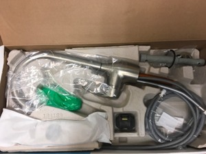 lot 49 image: Moen Kleo Single-Handle Pull-Down Sprayer Kitchen Faucet with Reflex and Power Clean in Spot Resist Stainless