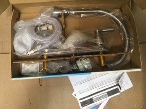 lot 1 image: Moen Banbury High-Arc 2-Handle Standard Kitchen Faucet with Side Sprayer in Spot Resist Stainless