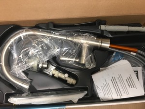 lot 12 image: Moen Noell Single-Handle Standard Kitchen Faucet with Side Sprayer in Spot Resist Stainless