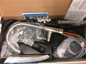 lot 39 image: Moen Noell Single-Handle Standard Kitchen Faucet with Side Sprayer in Spot Resist Stainless