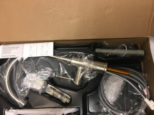 lot 46 image: Moen Sombra Single-Handle Standard Kitchen Faucet with Side Sprayer in Spot Resist Stainless